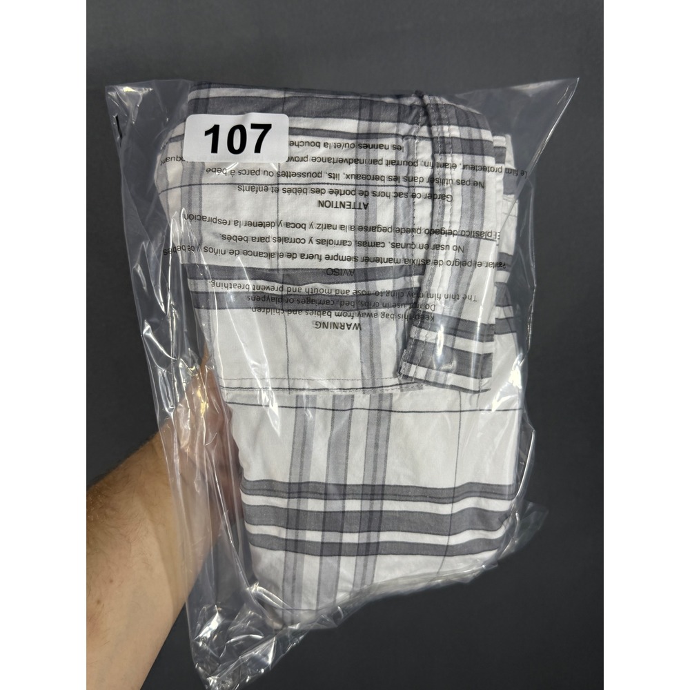 Wrangler Cargo Shorts Mens 34 White Plaid 60CMW1R Casual Cotton Utility Pocket - Picture 8 of 8